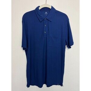 AG Adriano Goldschmied Mens Medium Polo Shirt Blue Short Sleeve Cotton NWOT